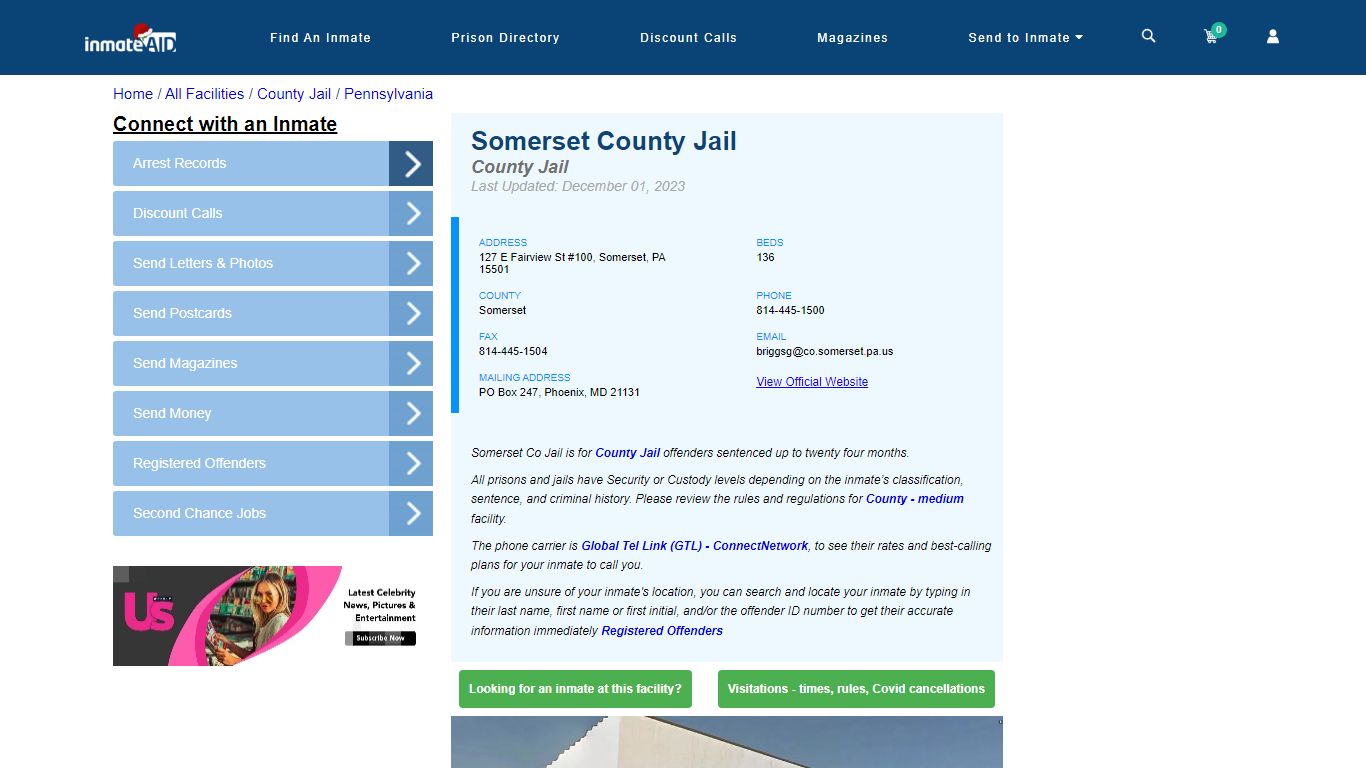 Somerset County Jail - Inmate Locator - Somerset, PA